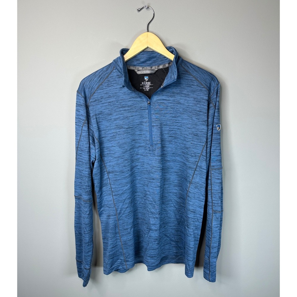 Kuhl Quarter Zip Pullover Mens Large Blue Space Dye Performance Lightweight